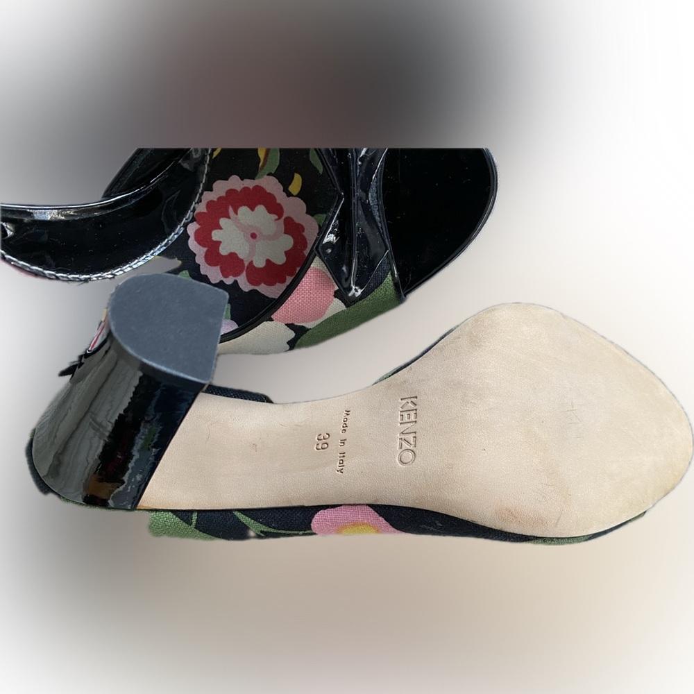 Kenzo Peep Toe Floral Heels - Size 7.5 (39) - Picture 6 of 9
